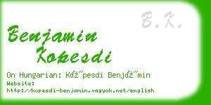 benjamin kopesdi business card